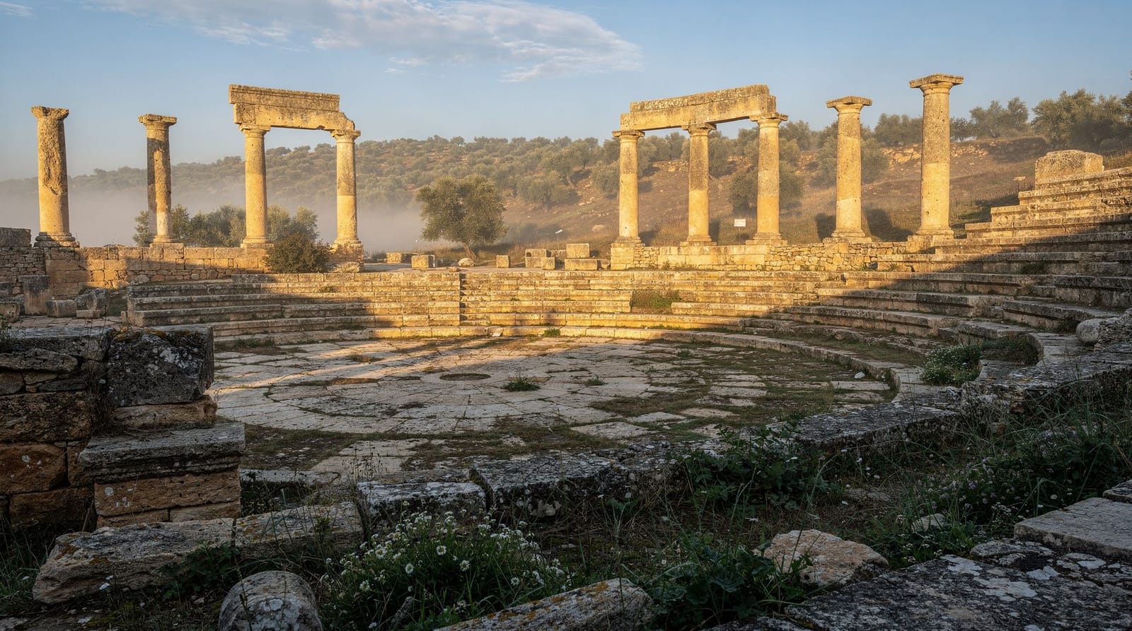 Dougga à huit heures du matin