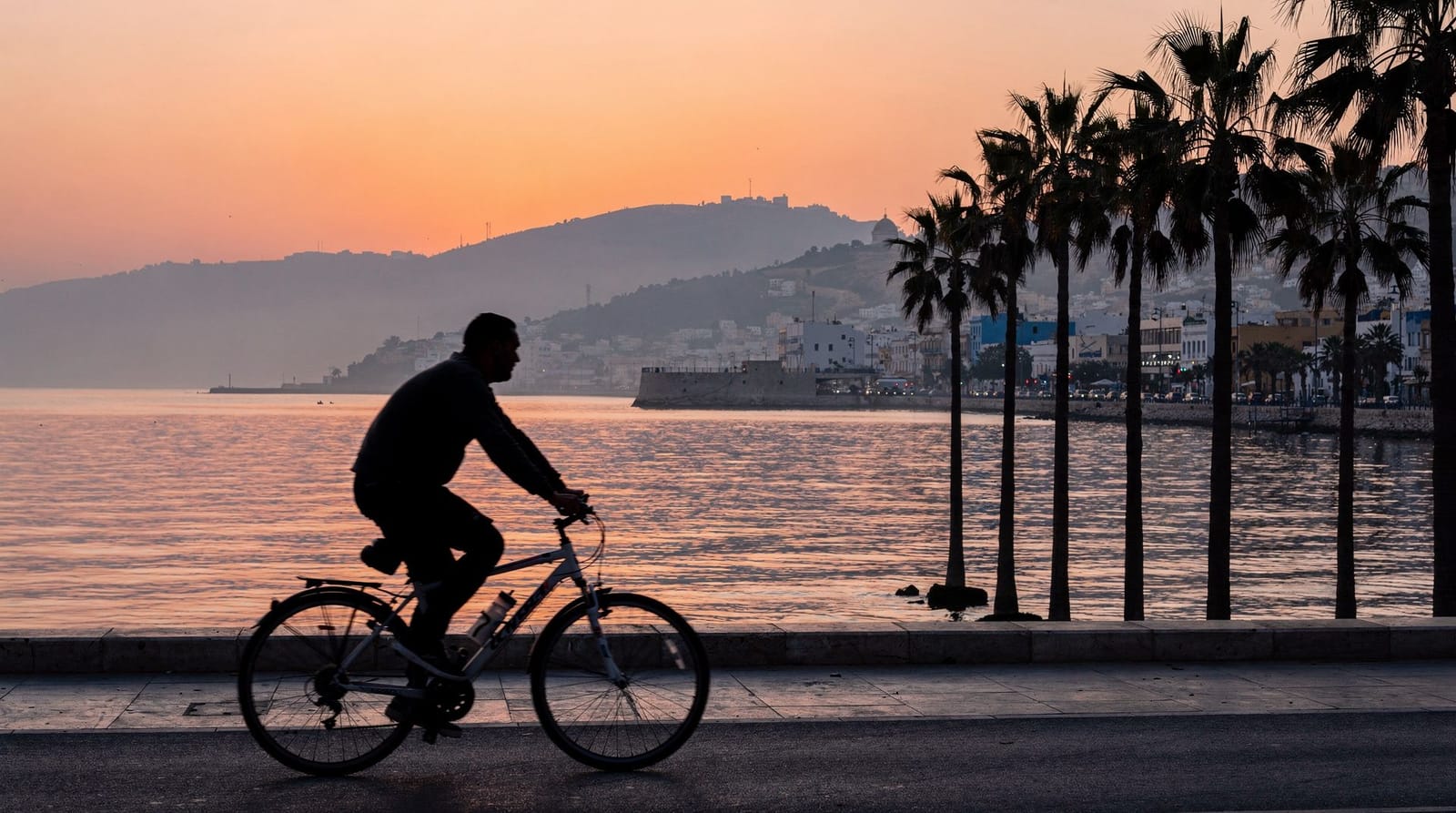 Andar de bicicleta em Tunes e na baía