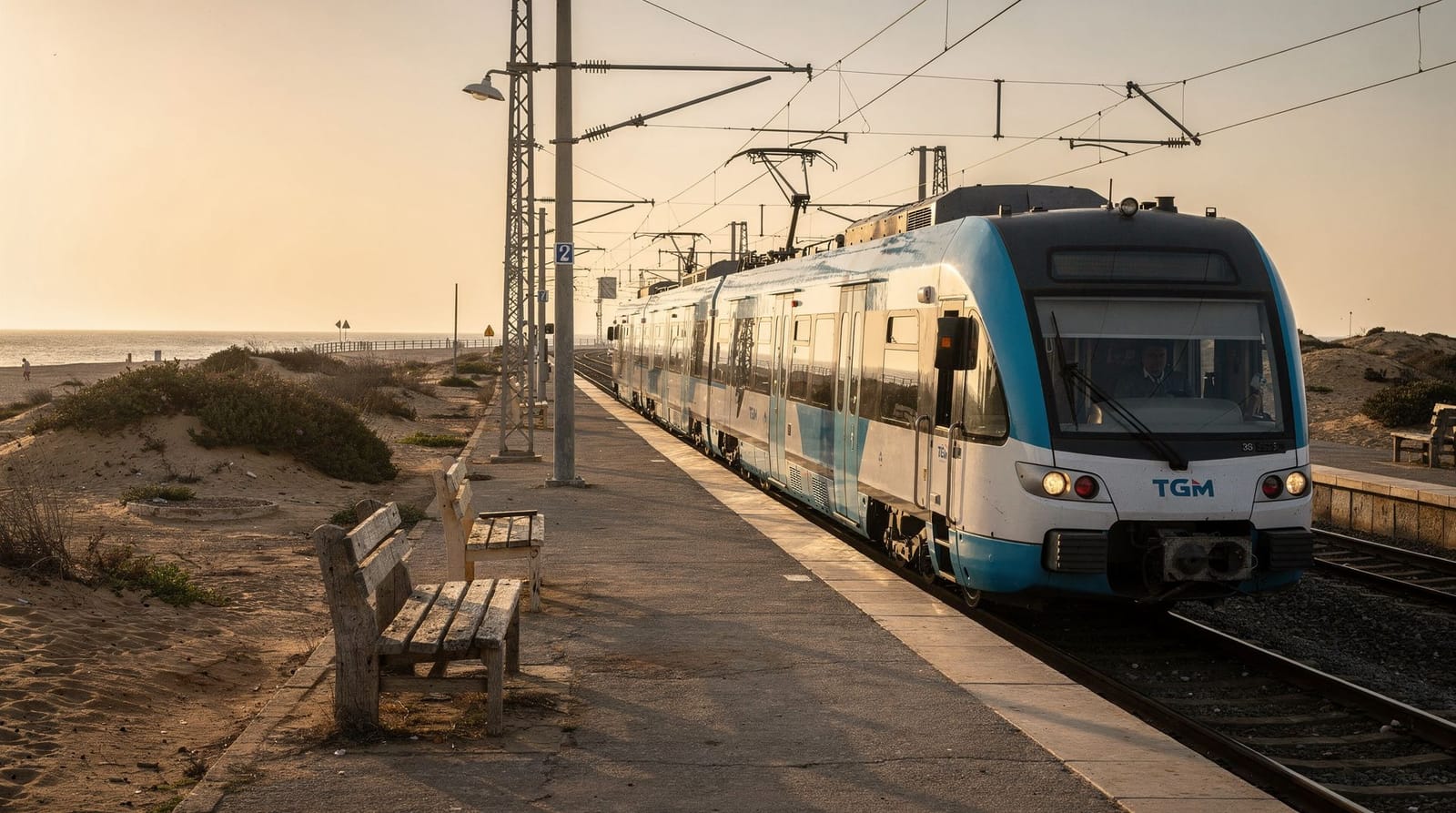 O TGM: comboio de Tunes a La Marsa