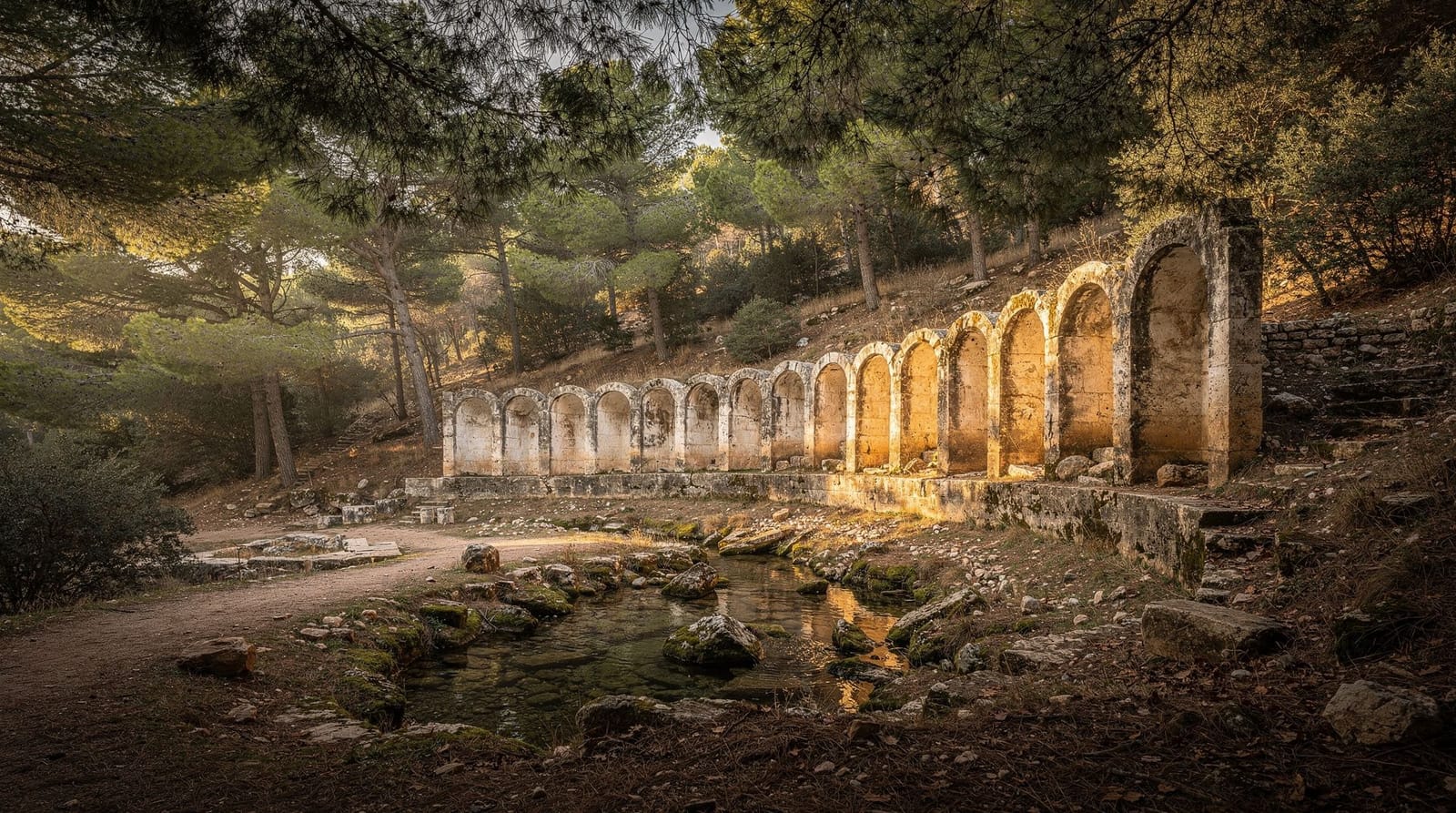 O templo das águas de Zaghouan e o aqueduto romano